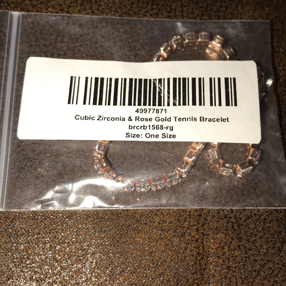 Rose Gold Cubic Zirconia Tennis Bracelet - Picture 4 of 4